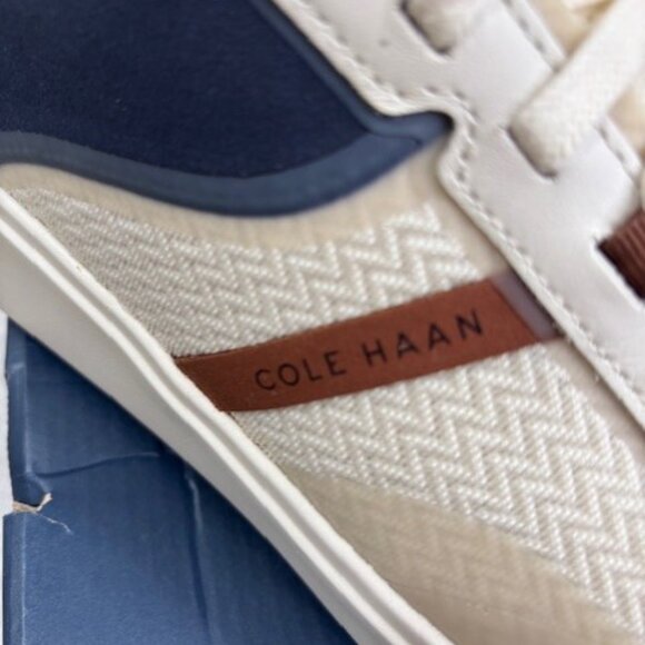 Cole Haan Men's Grand Crosscourt Winner Sneaker Ivory/Navy/Tan Size 13 NWB - Picture 7 of 16